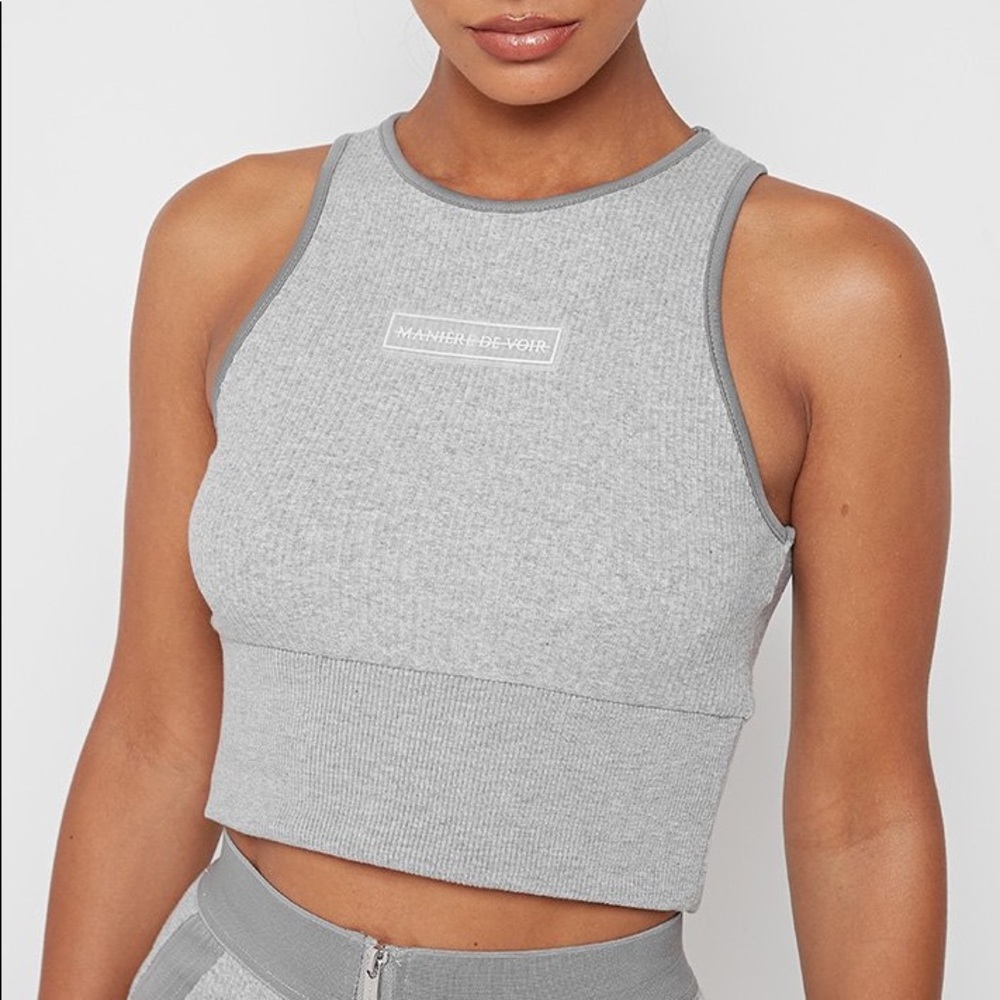 Ribbed Racerback Crop Top - Picture 2 of 5